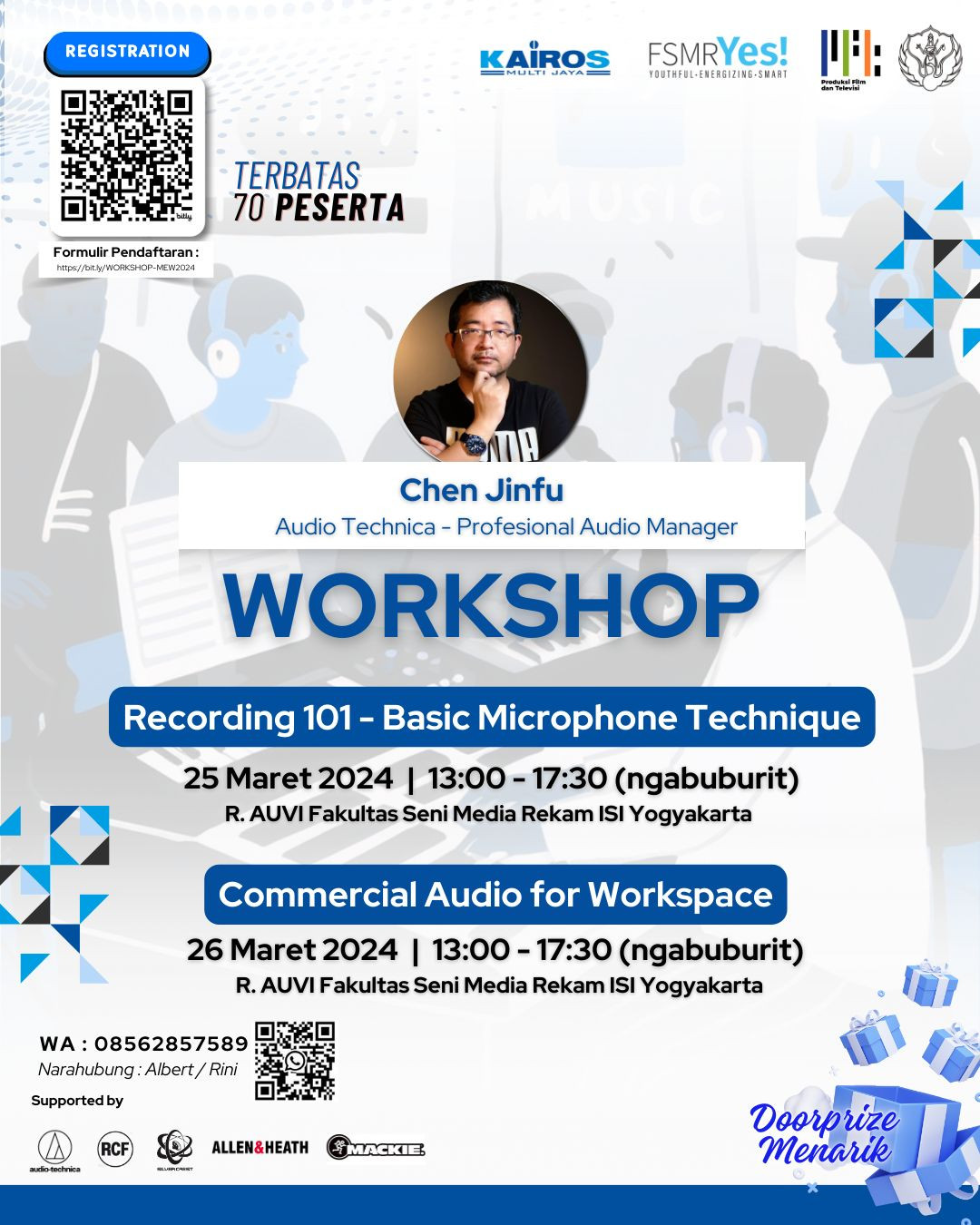 Kembangkan Profesionalisme Bidang Musik dan Media Rekam, ISI Jogja dan PT Kairos Multi Jaya Gelar Workshop Teknik Audio