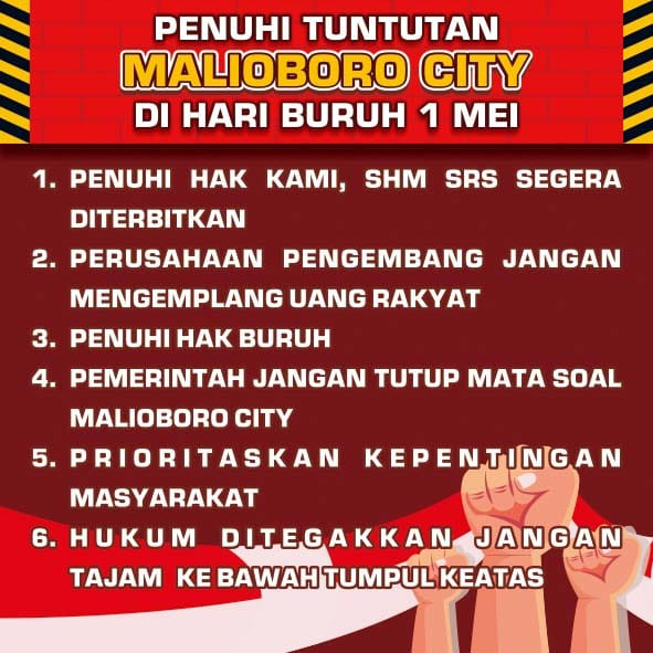 Sekitar 600 Massa Korban Apartemen Malioboro Akan Turun Aksi di Momen Hari Buruh 1 Mei